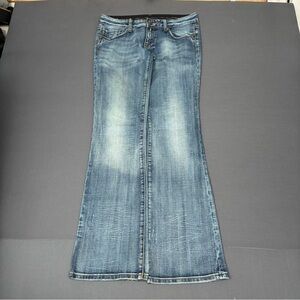 Rerock For Express Women’s Medium Wash Bootcut Embroidered Jeans Size 6R (30x31)